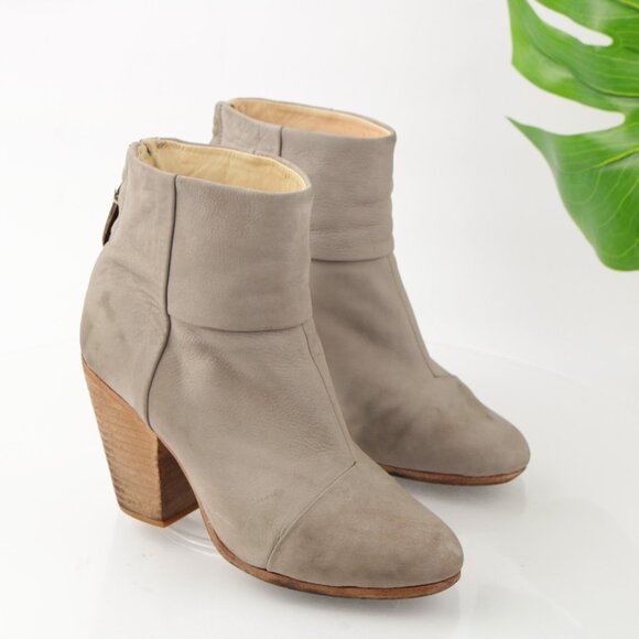 Rag Bone Womens Newbury Boot Size 7 Gray Nubuck Leather Block Heel Bootie Comfy - Picture 14 of 14